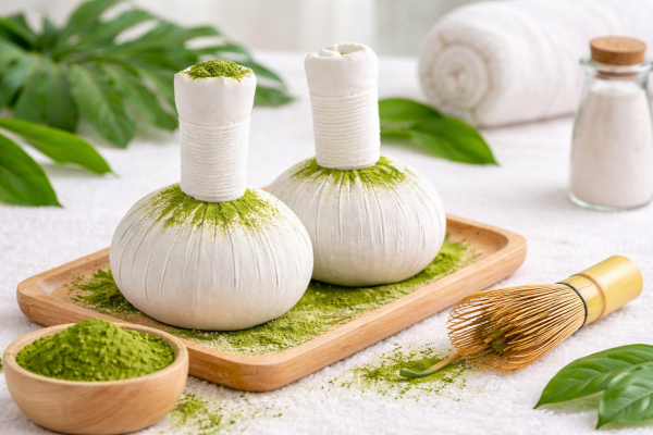 Matcha herbal compress massage – preparation, proportions, and technique